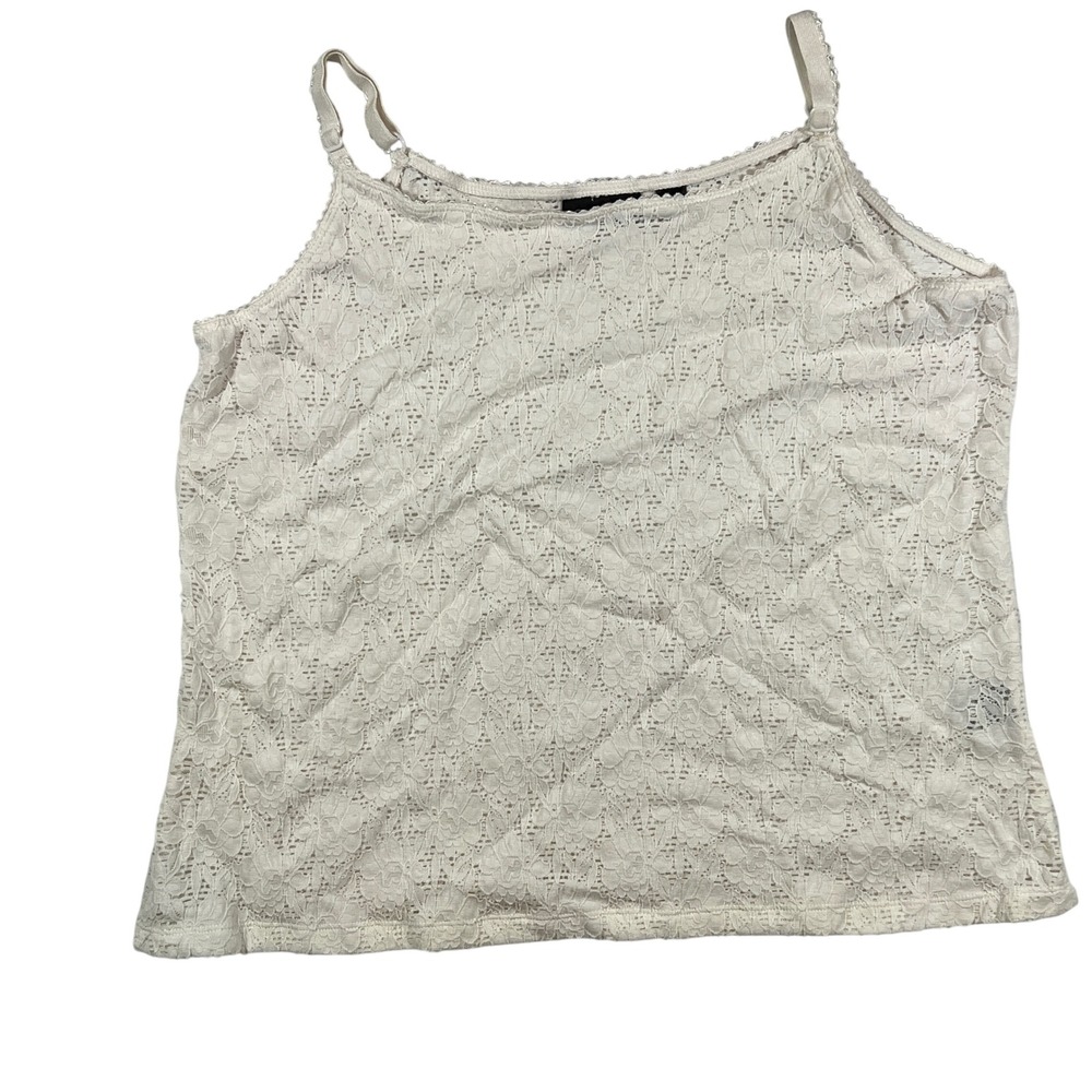 Avenue Lace Tank Top Women 18/20 White Floral Boho Romantic Coquette‎ Fairy